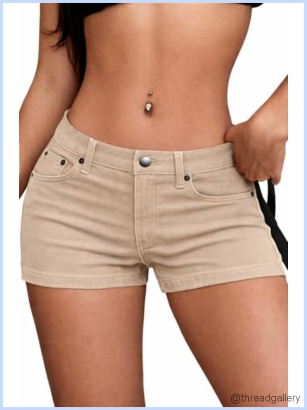 High Stretchy Low Rise Jean Shorts Mini Denim Summer Casual